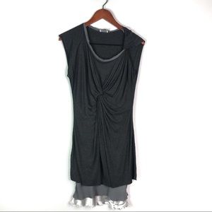 Anthropologie | Dolan Twist Front Grey Silk Dress